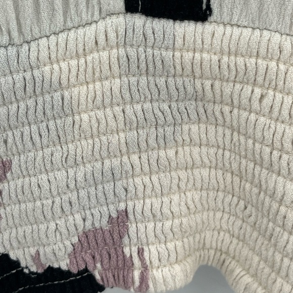 Free People S Say You Love Me Halter Cream Black Rose Key Hole Back Blouse - Picture 10 of 14